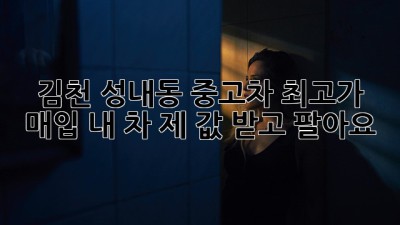 김천 성내동 중고차 최고가 매입! 내 차, 제 값 받고 팔아요!